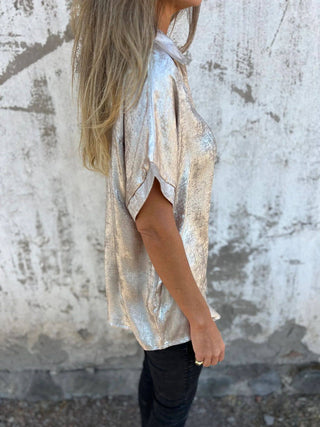 Champagne Metallic Button Down