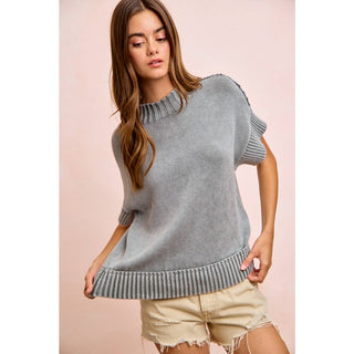 Smoked Grey Ribbed Sweater