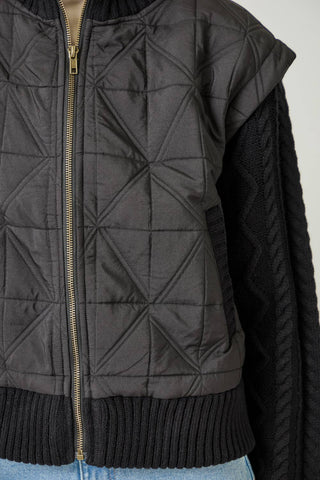 Black Mixed Media Jacket