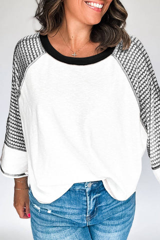 Black Striped Raglan Sleeve Top