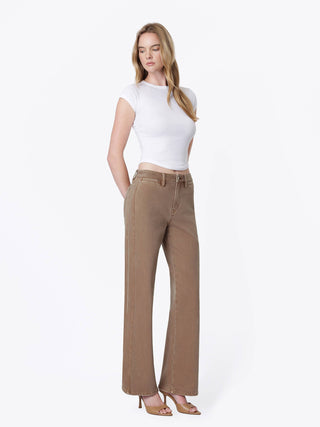 Mocha Slim Wide Leg Jeans