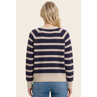 Ivory and Eggplant Sweater