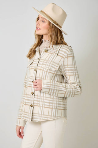 Check Patterned Sweater Jacket