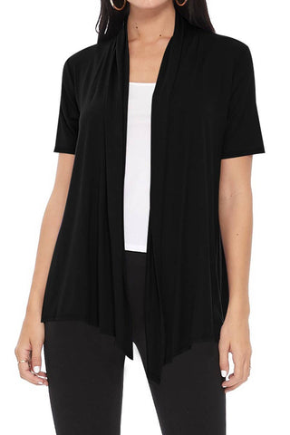 Black Short Sleeve Cardigan