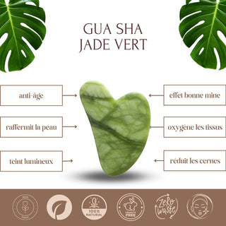 Roller and Gua sha Green Jade Stone Duo