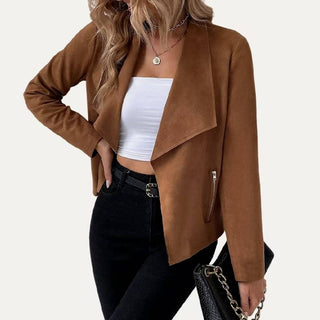 Rust Faux Suede Jacket