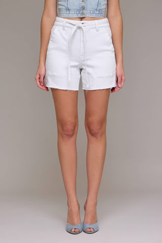 White 5" Inseam High Rise Shorts