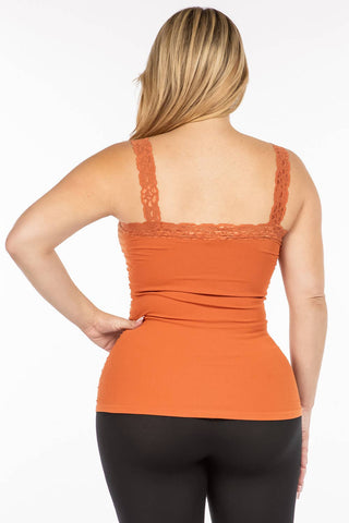 Seamless Laced Cami Corset (Plus Size): Plus Size / White