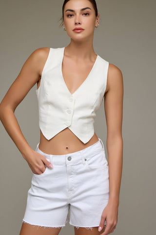 White 4" Inseam A Line Shorts