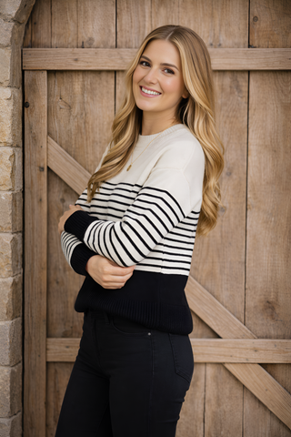 black and White Stripe Sweater