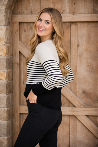black and White Stripe Sweater