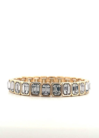 Cushion Cut Stretch Bracelet: Clear