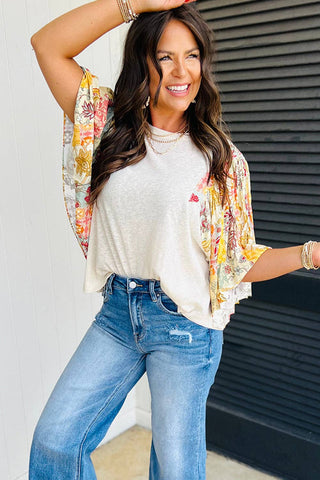 Boho Floral Patchwork Top