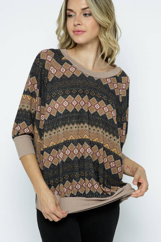 Aztec Print Top