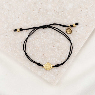 Breathe Blessing Bracelet : Black / Gold Plated