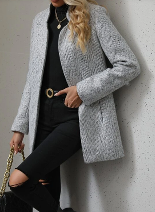 Light Grey Mid Length Blazer