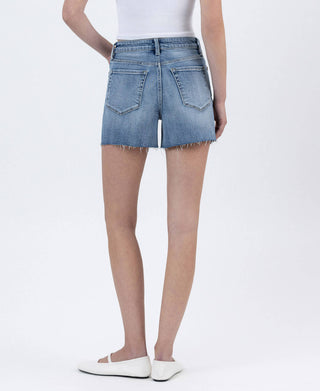 Denim Shorts with Rhinestone Detail