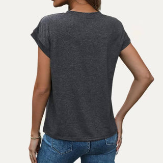 Grey Button Tee
