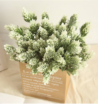 10" Artificial Frosted sedum hops: Frosted White