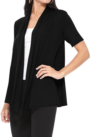 Black Short Sleeve Cardigan