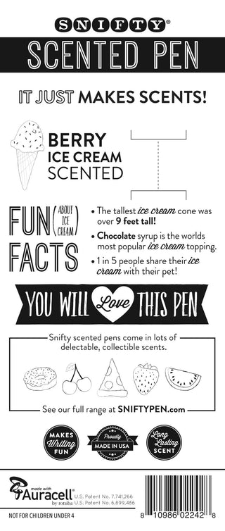 ICE CREAM SCENTED PEN CARDED