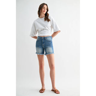 Medium Wash High Rise Shorts