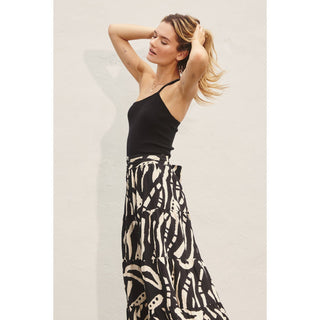 Sash Tie Tiered Skirt