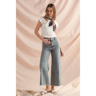 Frayed Hem Denim Pants