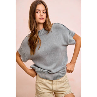 Smoked Grey Ribbed Sweater