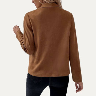 Rust Faux Suede Jacket