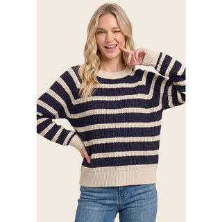 Ivory and Eggplant Sweater