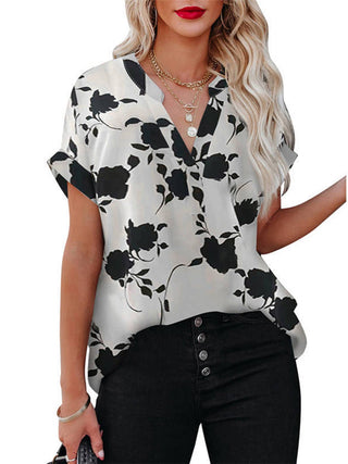 Black & White Floral Blouse