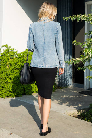 Washed Denim Blazer