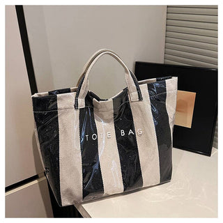 Striped Waterproof Tote Bag