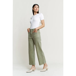 Faden Green High Waist Crop Jeans