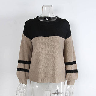 Black and Tan Color Block Sweater