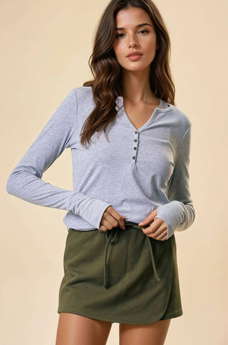 Grey Henley Top