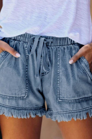 Draw String Denim Shorts