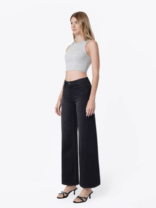 Black Wide Leg Jeans with Seam