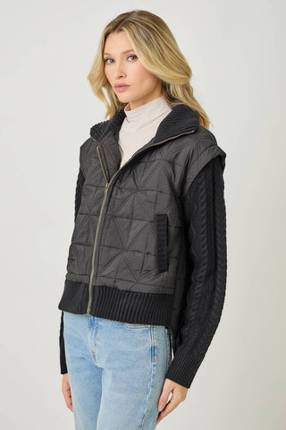 Black Mixed Media Jacket