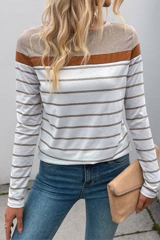 Rust Striped Long Sleeve Top