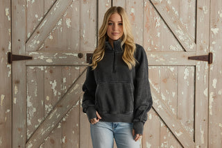 Charcoal Quarter Zip Sweatshirt