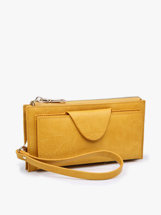 Kyla RFID Wallet w/ Snap Closure: Grey