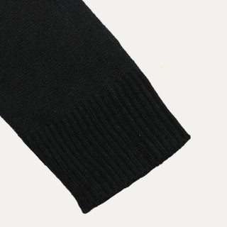 Casual and Basic Black Striped Round Neck Knit Top: Black Multi / L