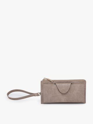 Kyla RFID Wallet w/ Snap Closure: Grey