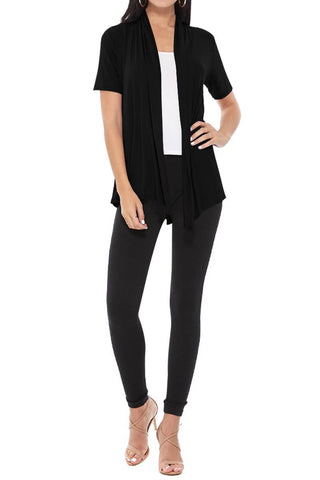Black Short Sleeve Cardigan