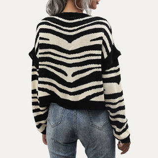Pattern Button-Up Cardigan