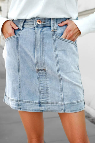 Denim A-line Skirt