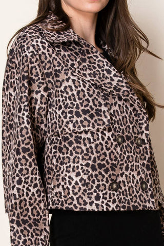 Animal Print Trench Jacket