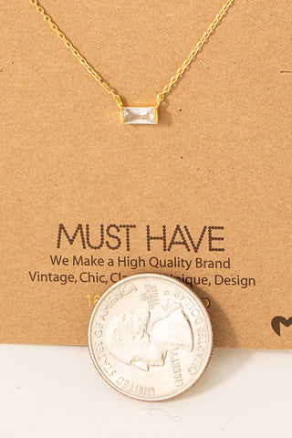 Mini Stud Rhinestone Pendant Necklace: S